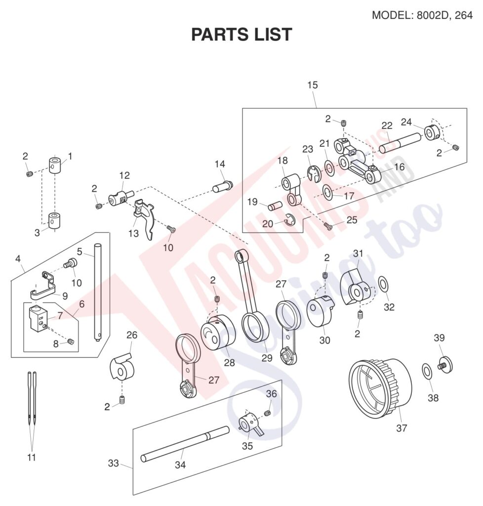 Janome 8002D V2 exploded schematic diagram (page 6)