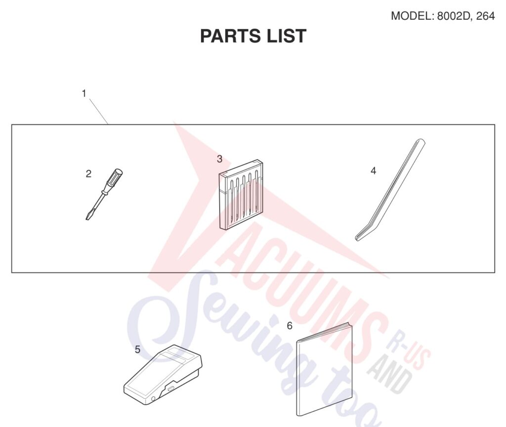 Janome 8002D V3 exploded schematic diagram (page 2)