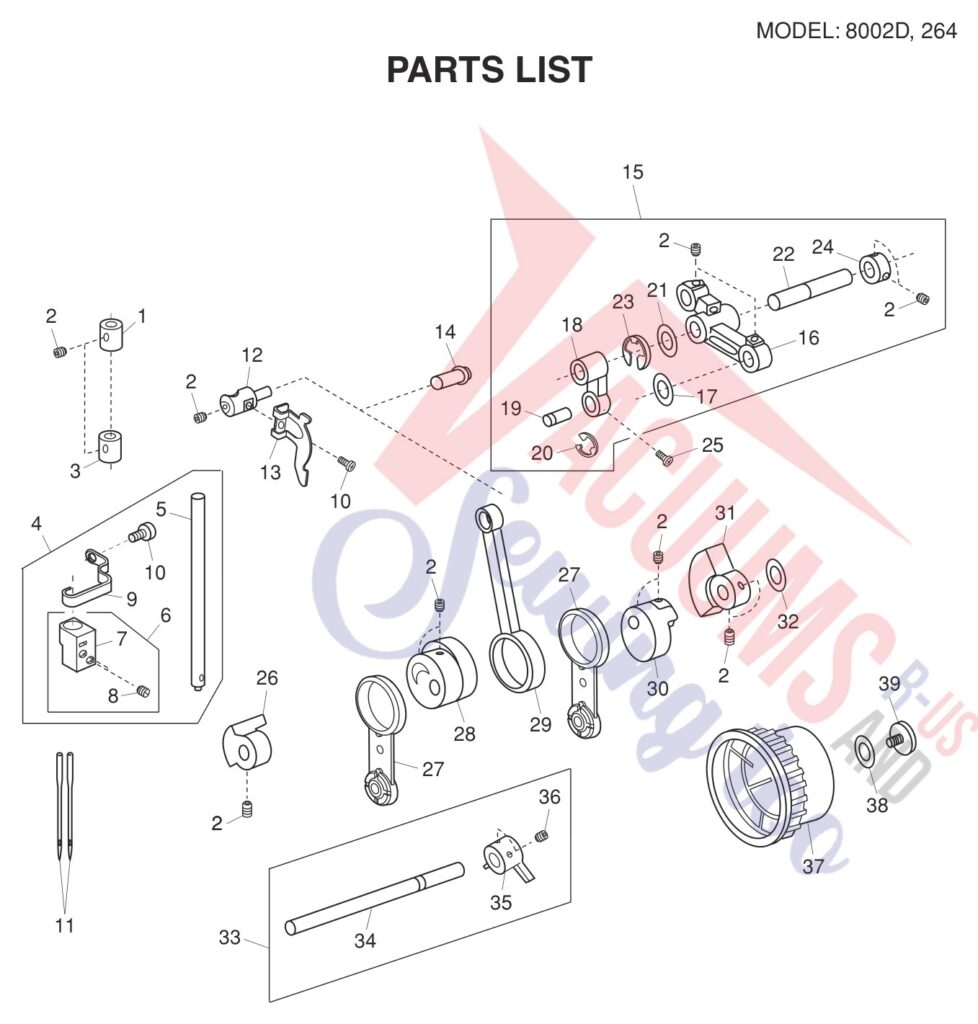 Janome 8002D V3 exploded schematic diagram (page 6)