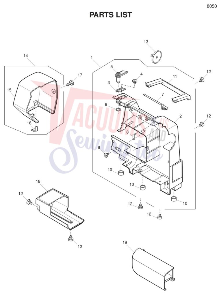 Janome 8050 exploded schematic diagram (page 5)