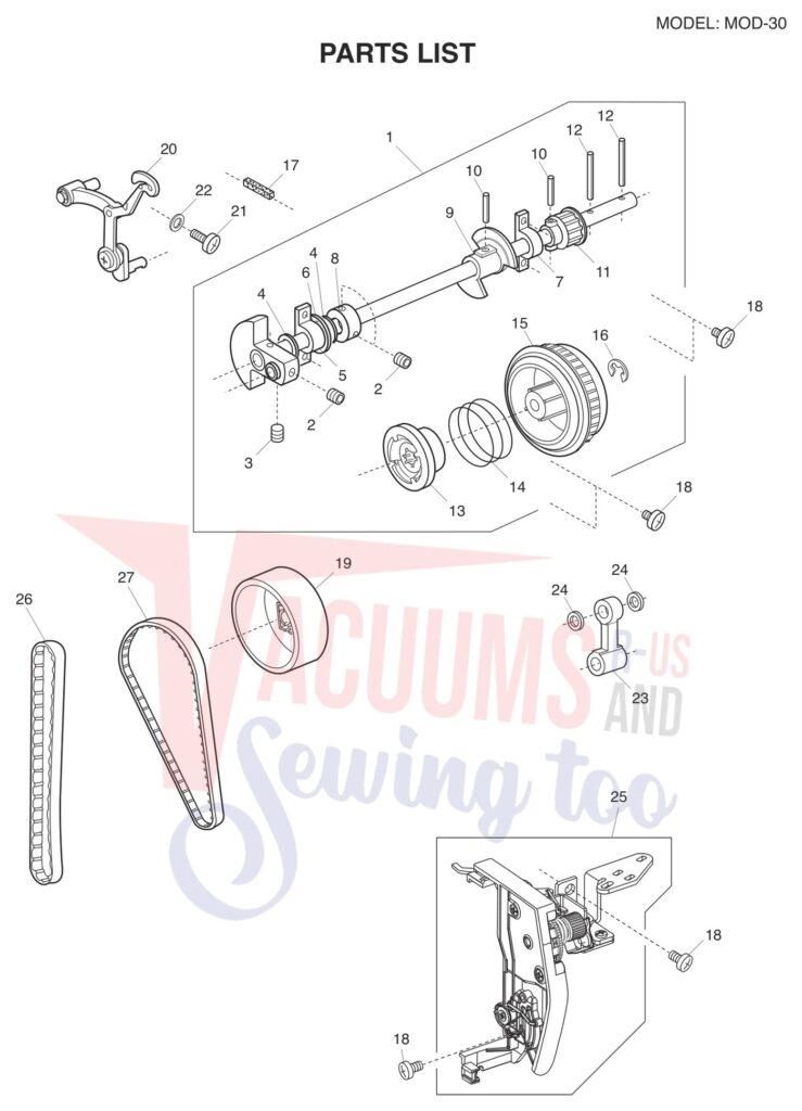 Janome 81030DC V2 exploded schematic diagram (page 1)