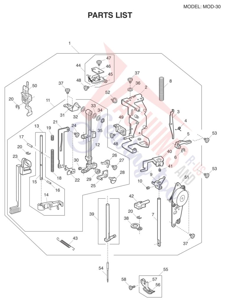 Janome 81030DC V2 exploded schematic diagram (page 2)