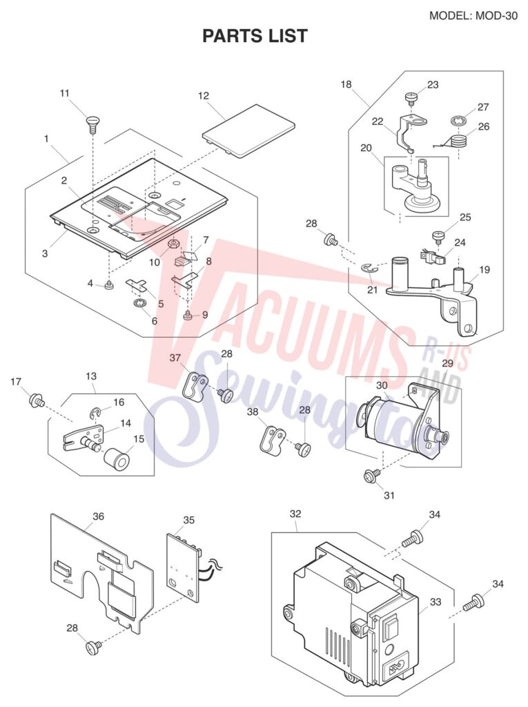 Janome 81030DC V2 exploded schematic diagram (page 4)