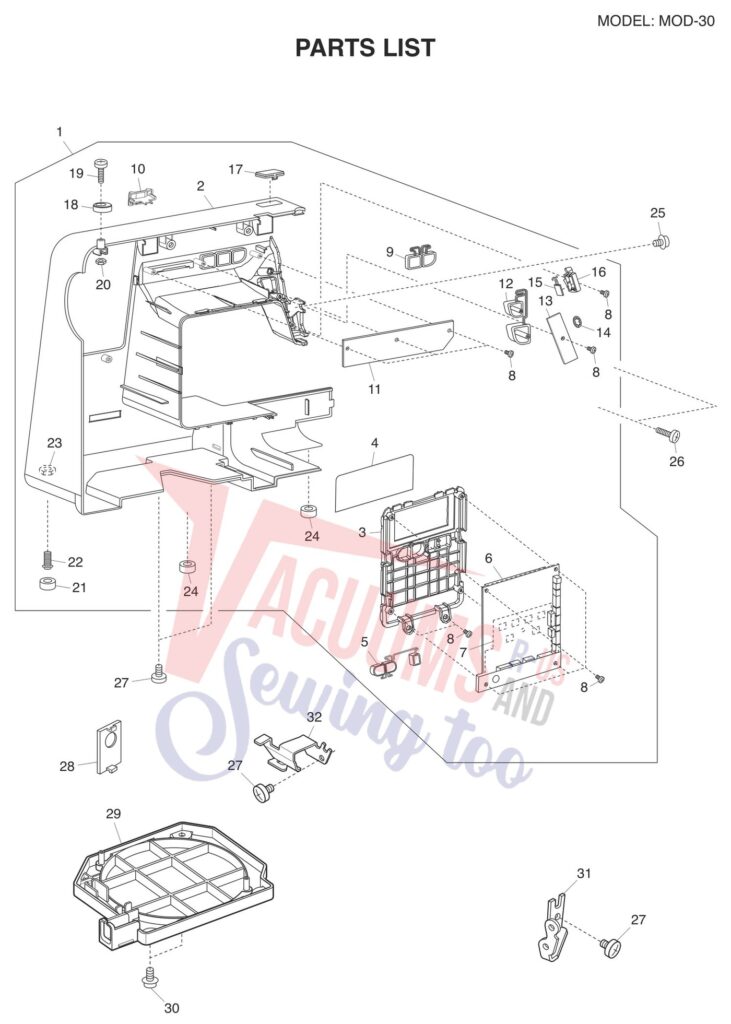 Janome 81030DC V2 exploded schematic diagram (page 6)