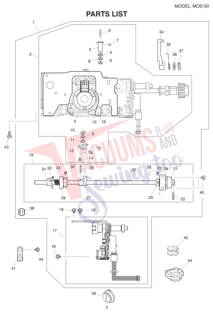 Janome 81050DC V2 exploded schematic diagram (page 3)