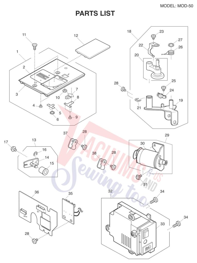Janome 81050DC V2 exploded schematic diagram (page 4)