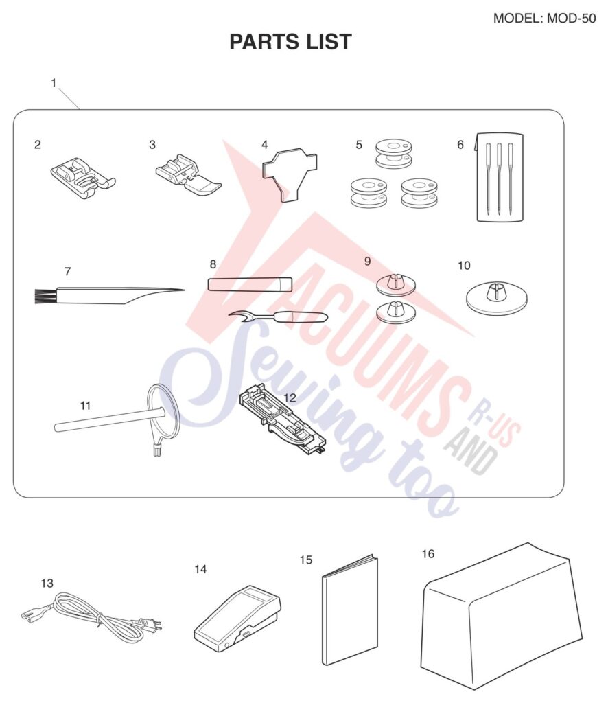 Janome 81050DC V2 exploded schematic diagram (page 7)