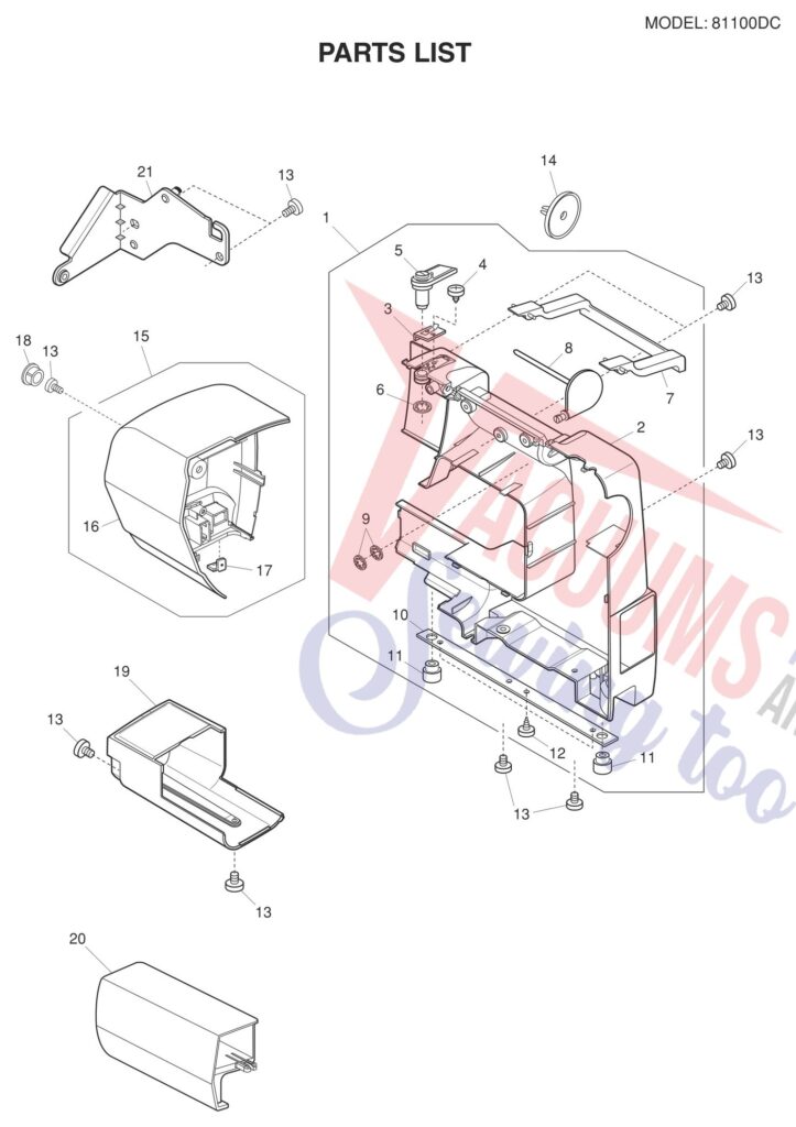 Janome 81100DC exploded schematic diagram (page 5)