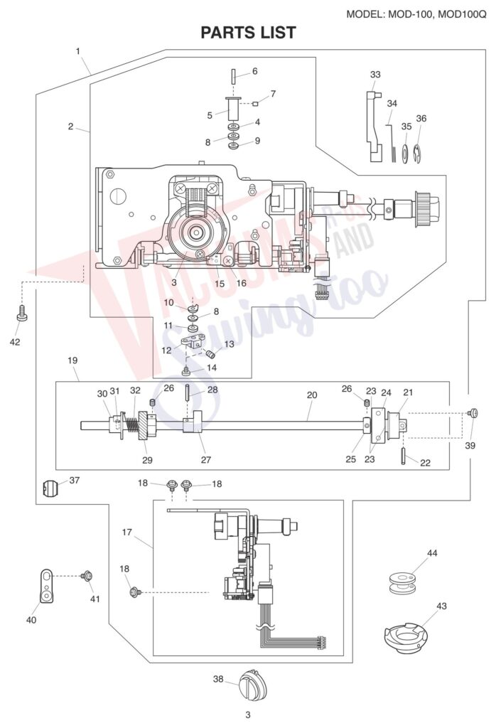 Janome 81100DCQ exploded schematic diagram (page 3)