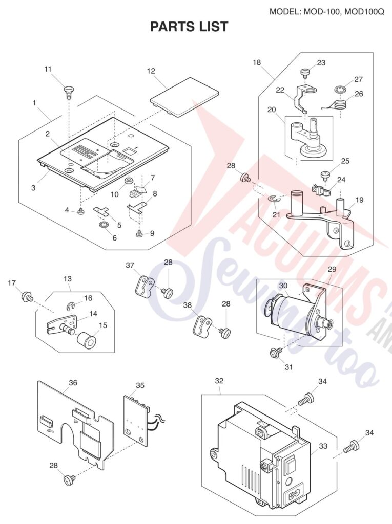 Janome 81100DC V2 exploded schematic diagram (page 4)