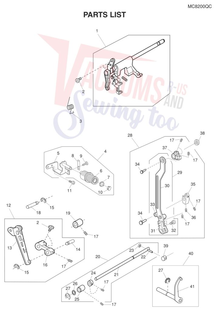 Janome 8200QC exploded schematic diagram (page 7)