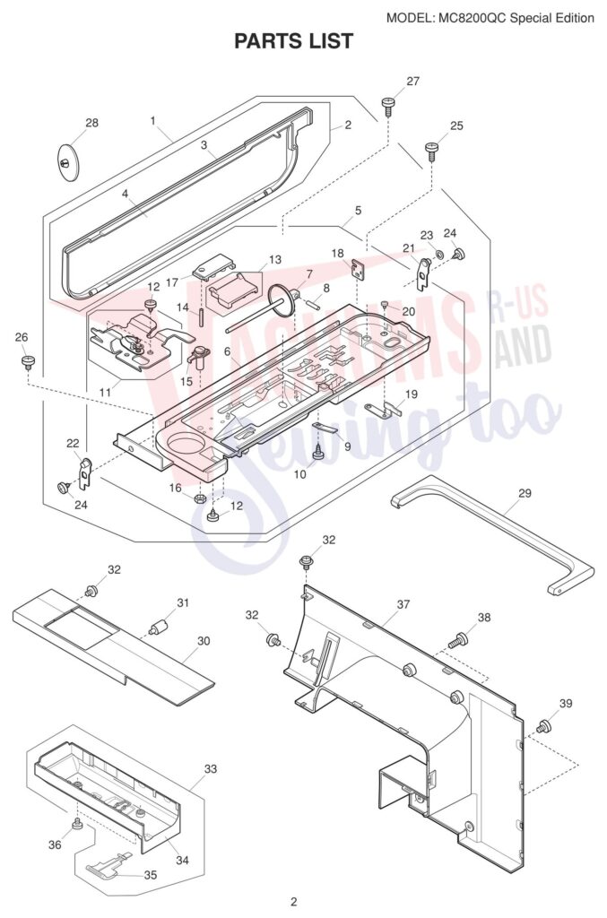 Janome 8200QCPSE exploded schematic diagram (page 4)