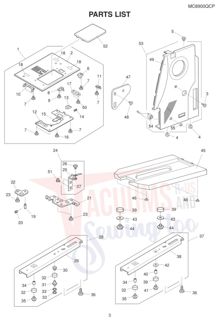 Janome 8900QCP exploded schematic diagram (page 10)