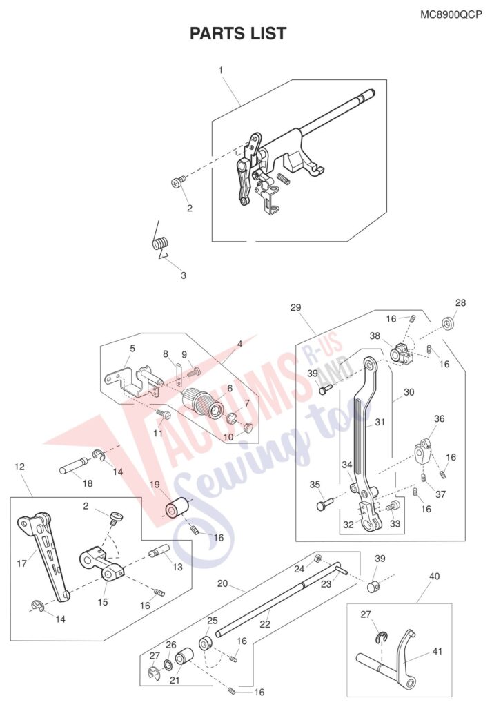 Janome 8900QCP exploded schematic diagram (page 12)