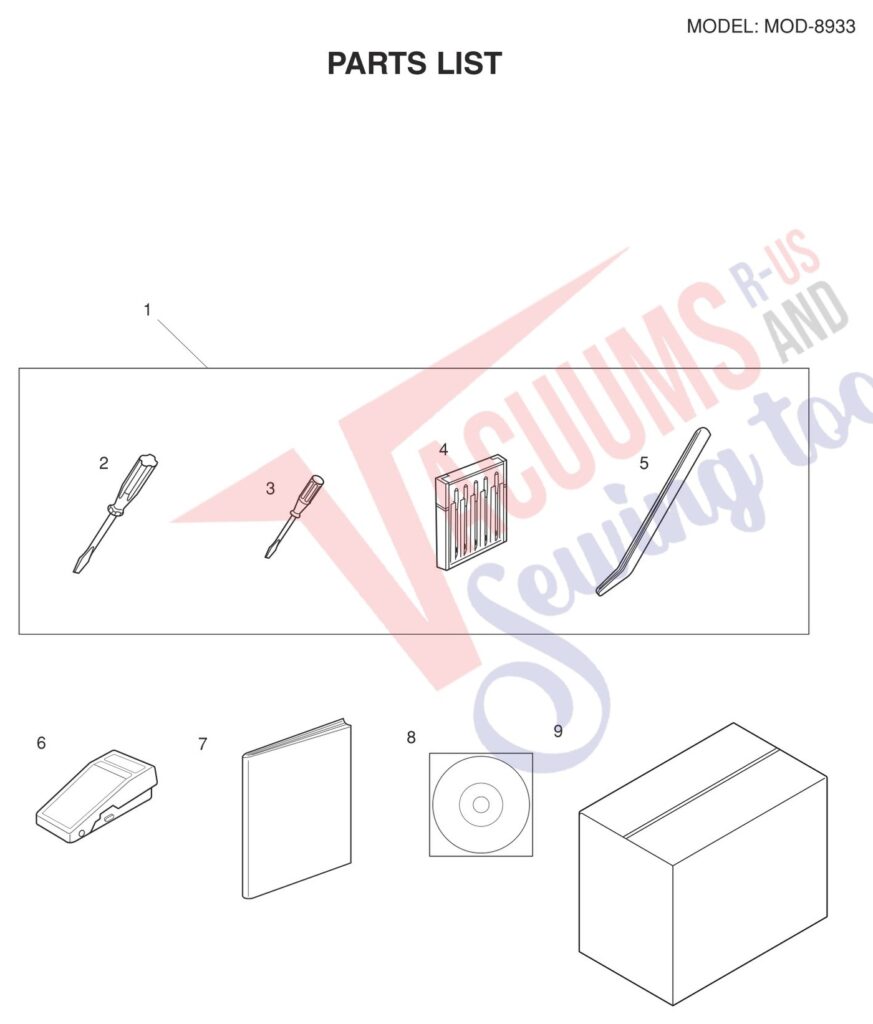 Janome 8933D V2 exploded schematic diagram (page 3)