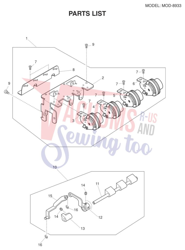 Janome 8933D V2 exploded schematic diagram (page 4)