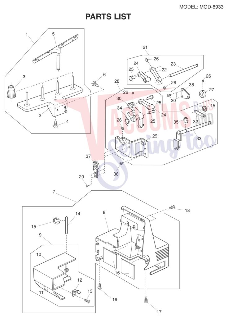 Janome 8933D V2 exploded schematic diagram (page 5)