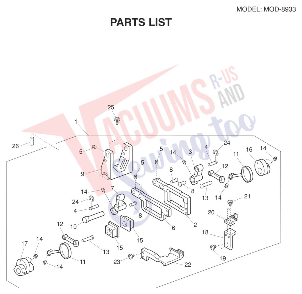 Janome 8933D V2 exploded schematic diagram (page 11)