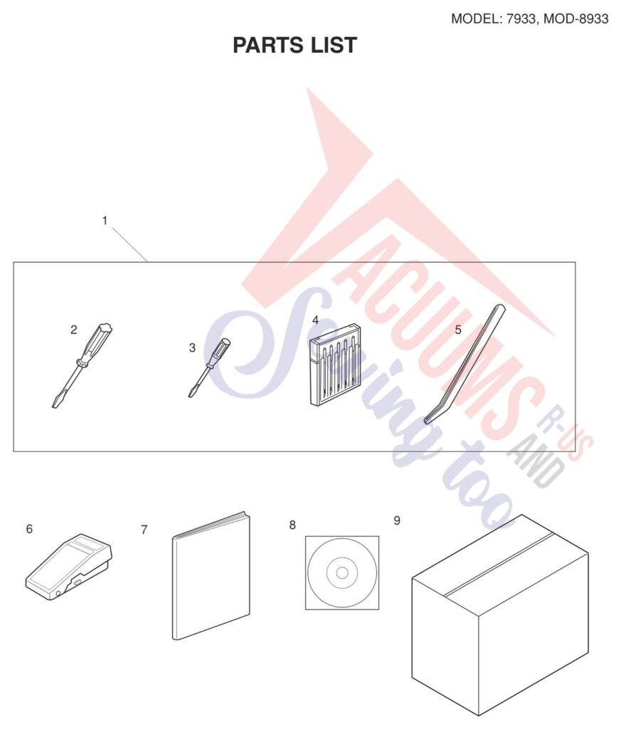Janome 8933D V3 exploded schematic diagram (page 3)