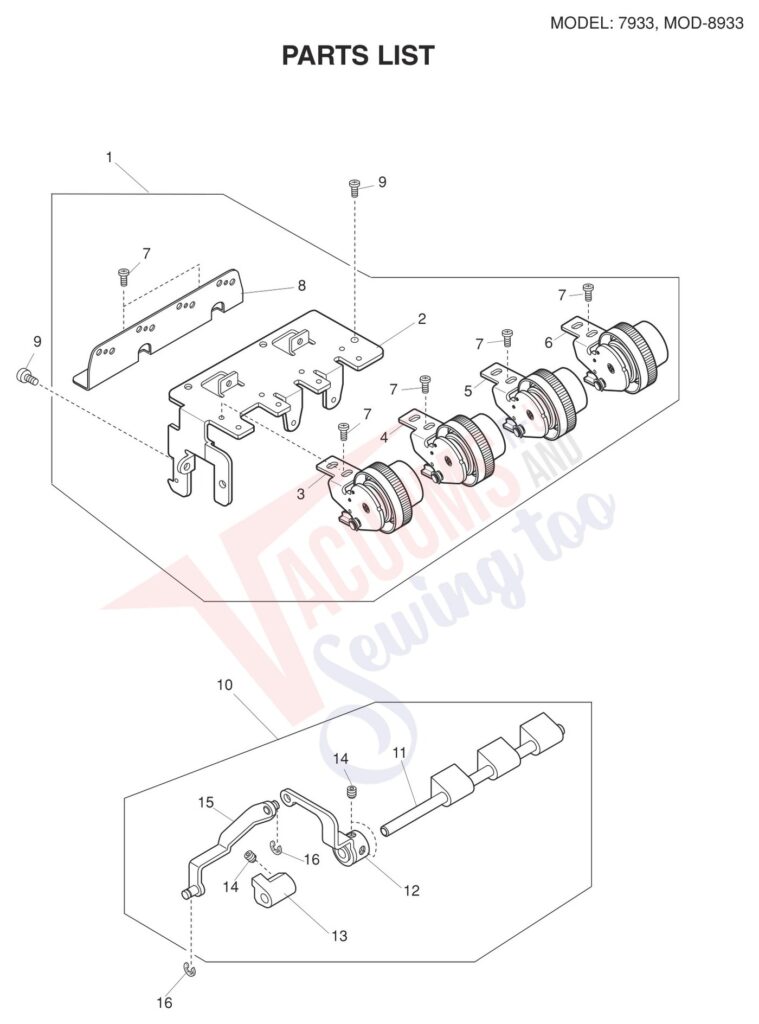Janome 8933D V3 exploded schematic diagram (page 4)