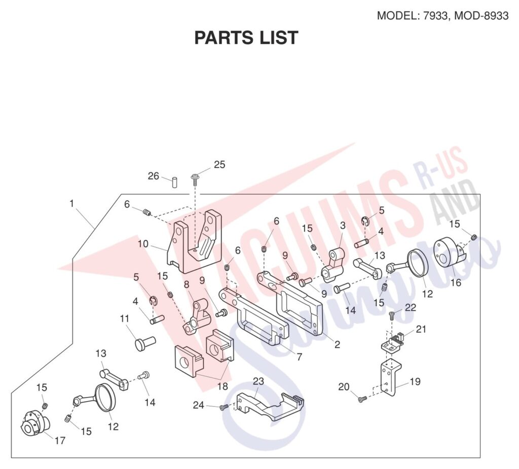 Janome 8933D V3 exploded schematic diagram (page 11)
