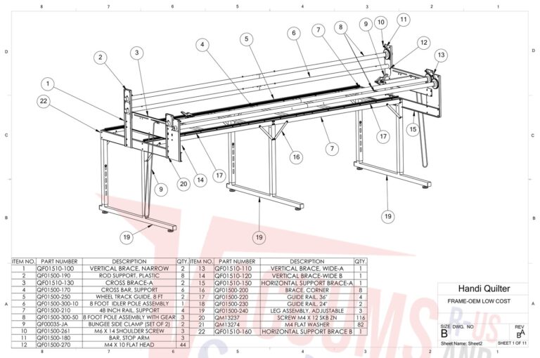 Janome 8' Frame schematic page 1 preview