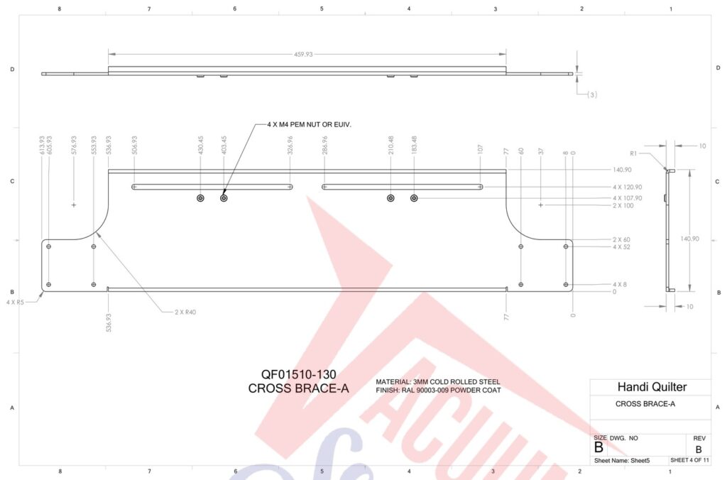 Janome 8' Frame exploded schematic diagram (page 5)