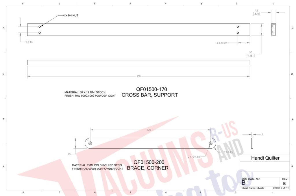 Janome 8' Frame exploded schematic diagram (page 7)