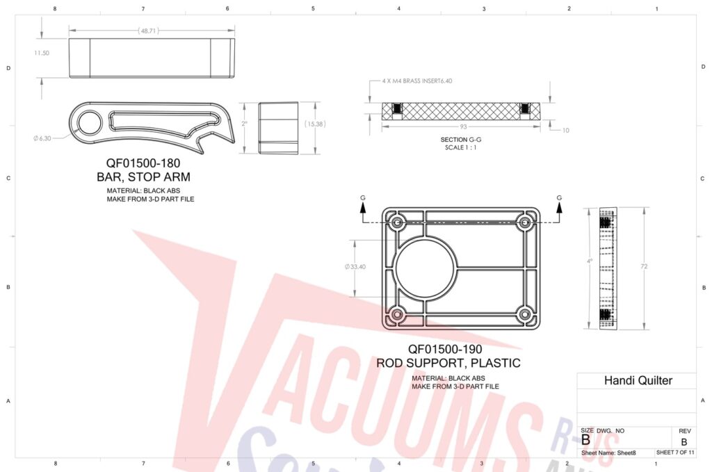 Janome 8' Frame exploded schematic diagram (page 8)