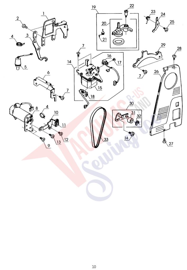 Janome 9000 exploded schematic diagram (page 2)