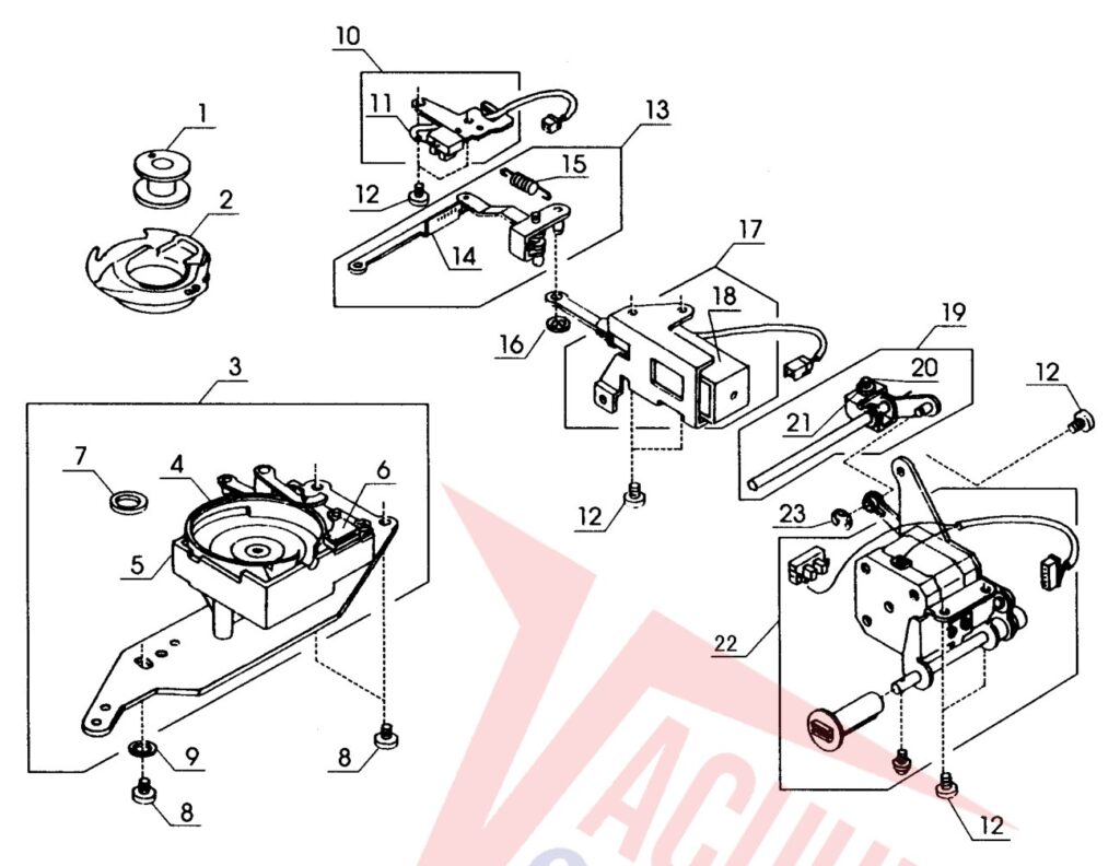 Janome 9000 exploded schematic diagram (page 6)