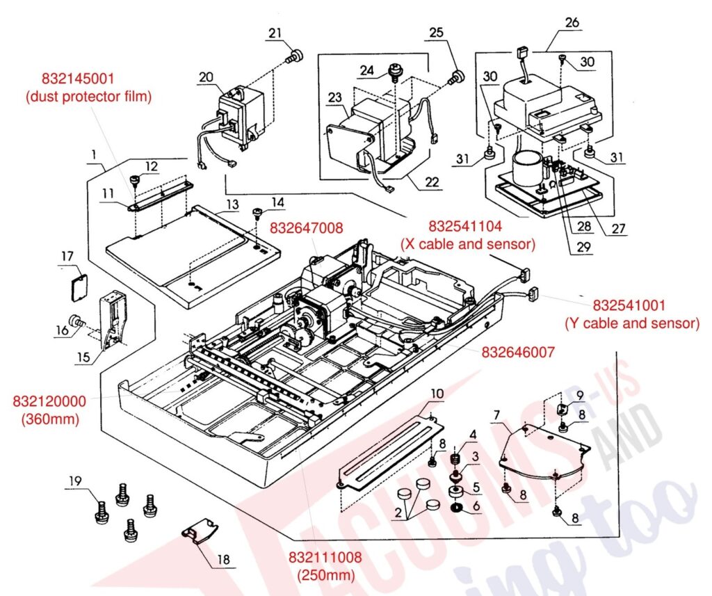 Janome 9000 exploded schematic diagram (page 12)