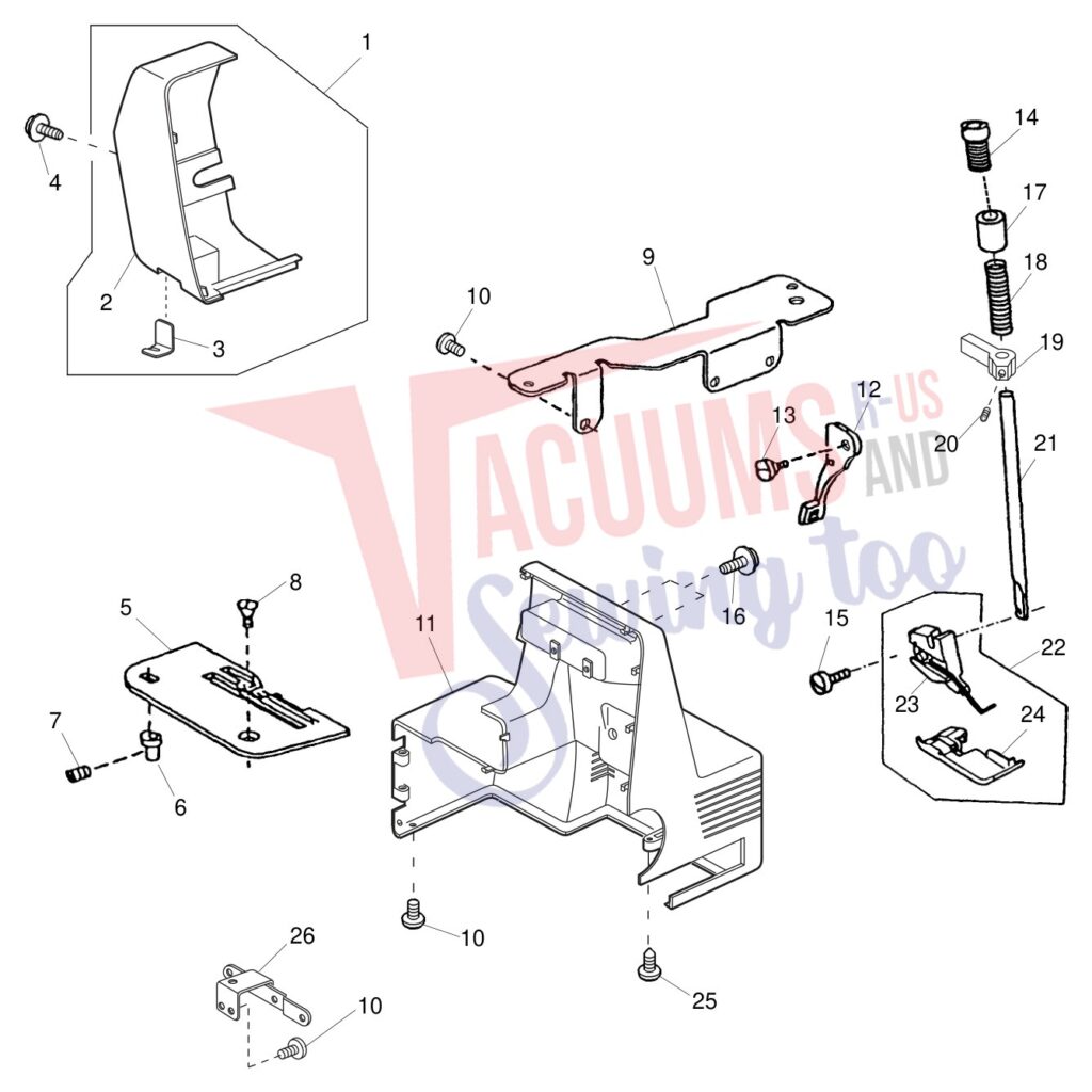 Janome 9002D exploded schematic diagram (page 5)