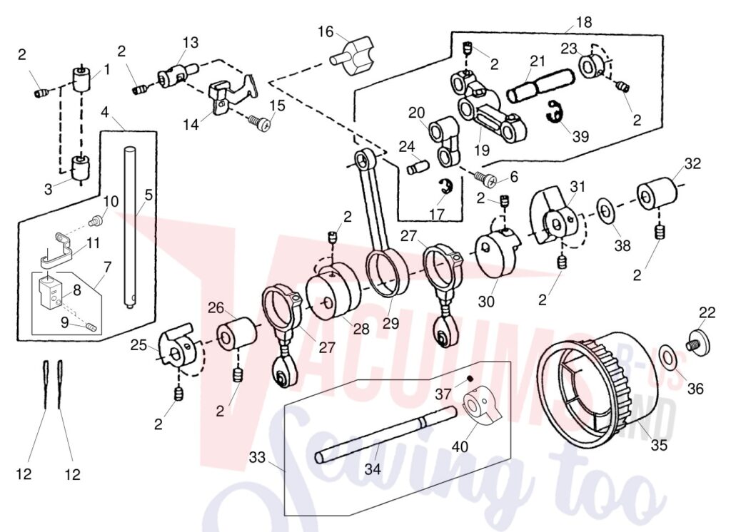 Janome 9002D exploded schematic diagram (page 7)