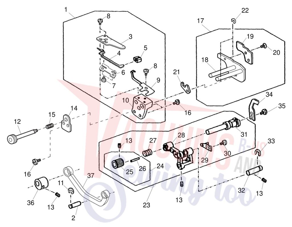 Janome 9002D exploded schematic diagram (page 9)