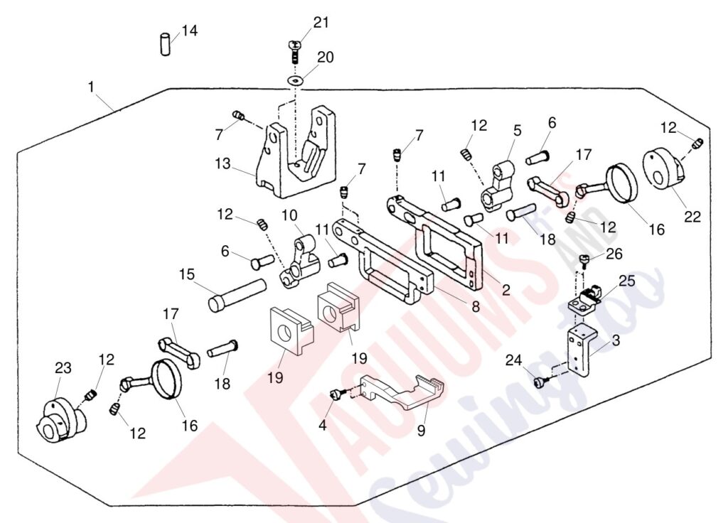 Janome 9002D exploded schematic diagram (page 10)