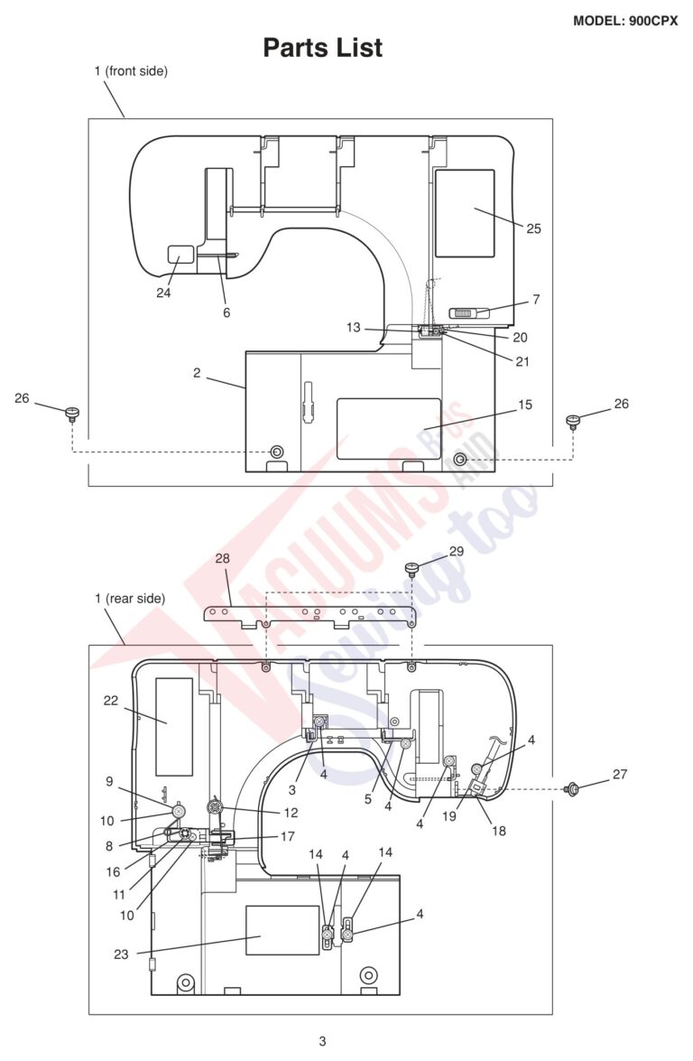Janome 900CPX schematic page 3 preview