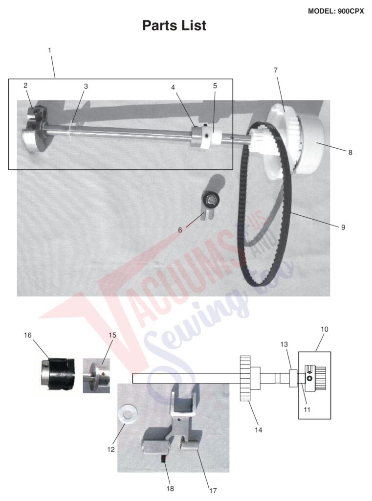 Janome 900CPX exploded schematic diagram (page 7)