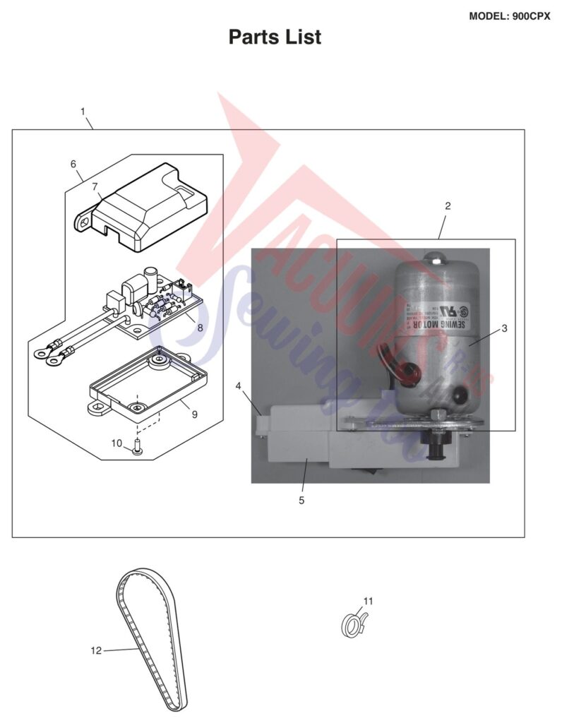Janome 900CPX exploded schematic diagram (page 8)