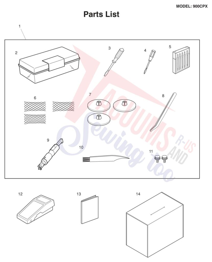 Janome 900CPX exploded schematic diagram (page 9)