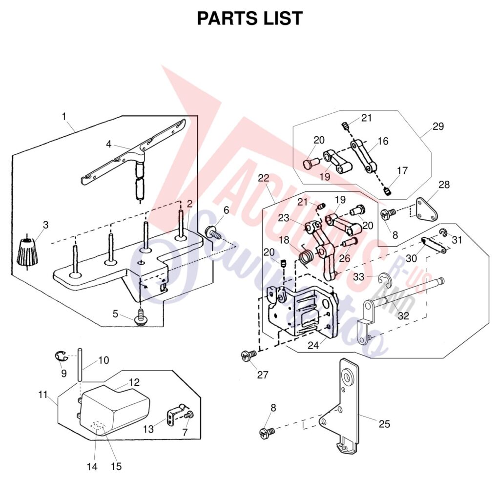 Janome 9102D exploded schematic diagram (page 5)