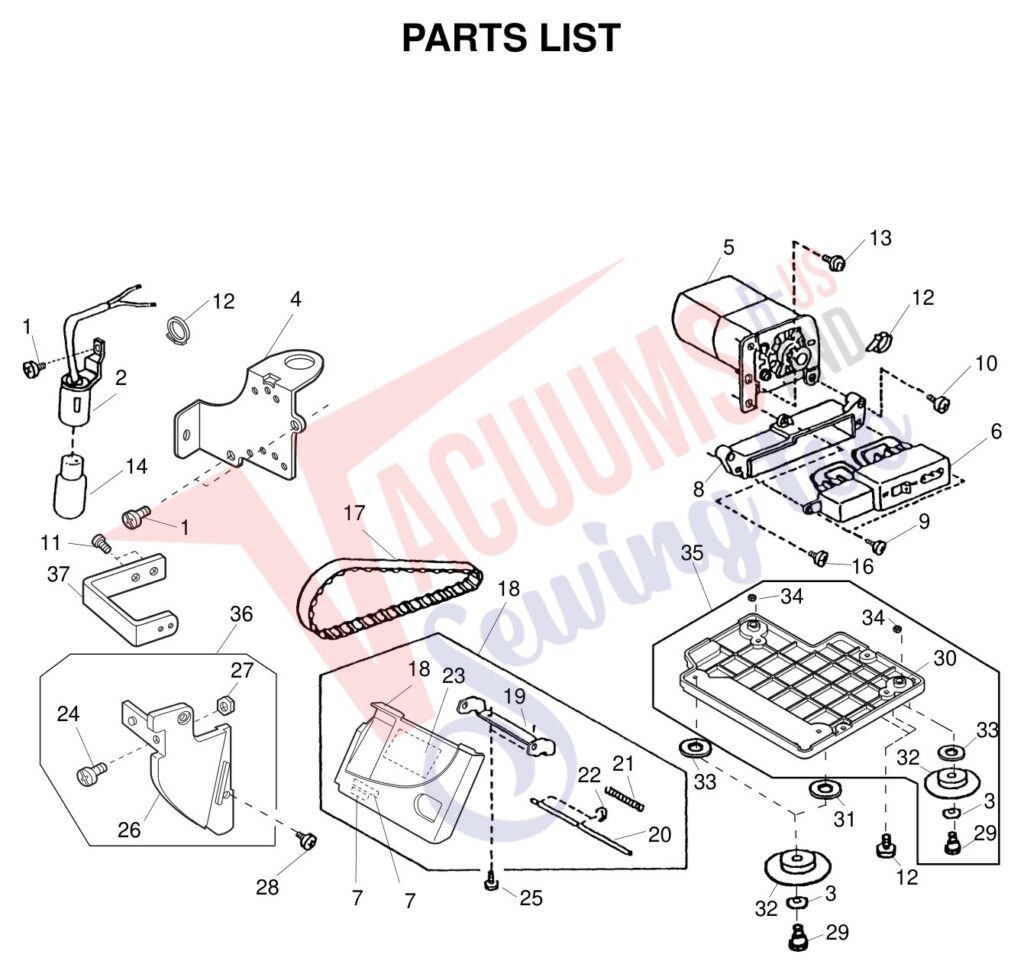 Janome 9102D exploded schematic diagram (page 8)
