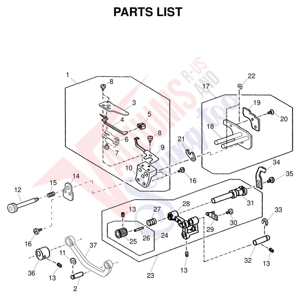 Janome 9102D exploded schematic diagram (page 11)
