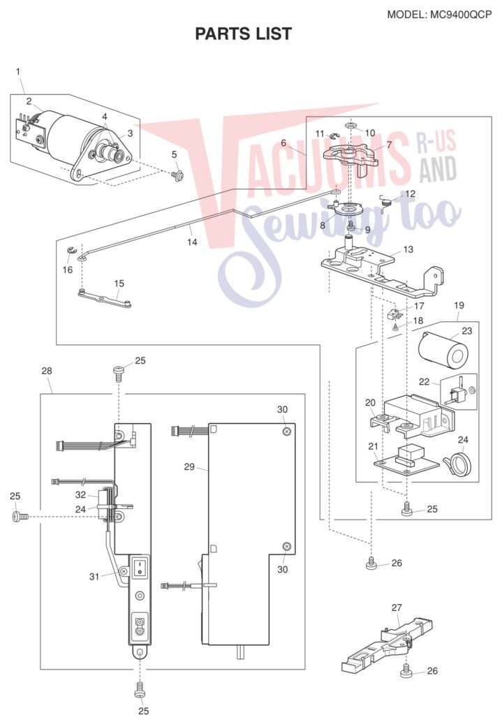Oreck 9400 exploded schematic diagram (page 5)