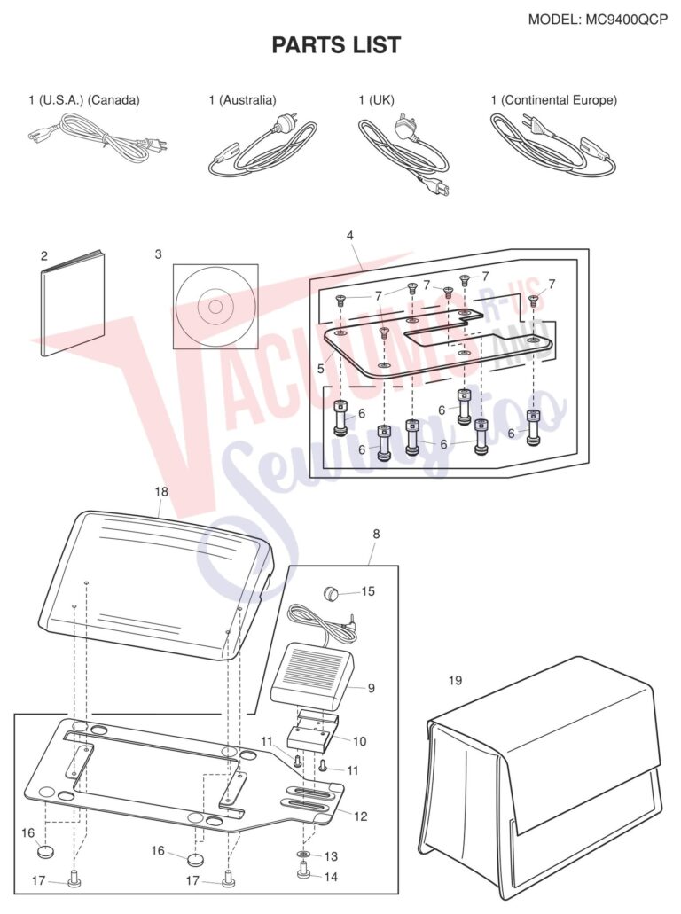 Oreck 9400 schematic page 7 preview