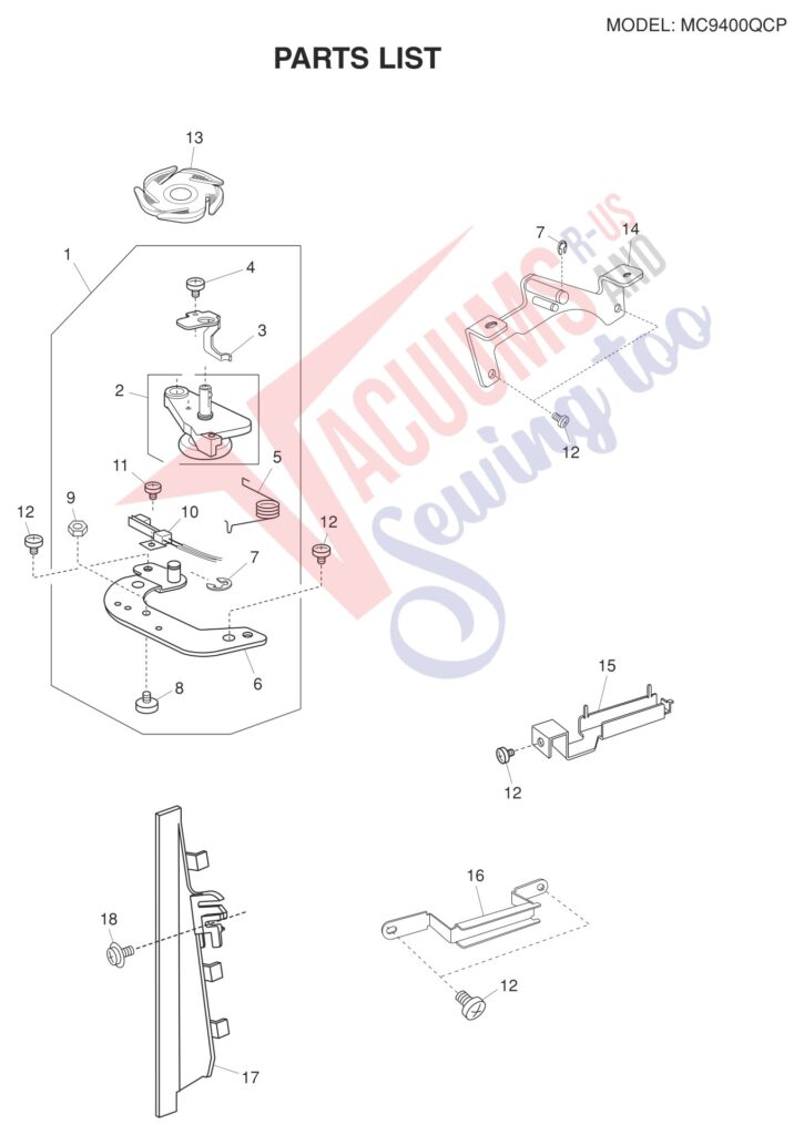 Oreck 9400 exploded schematic diagram (page 13)