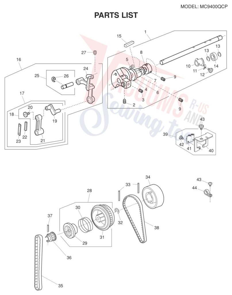 Oreck 9400 exploded schematic diagram (page 18)