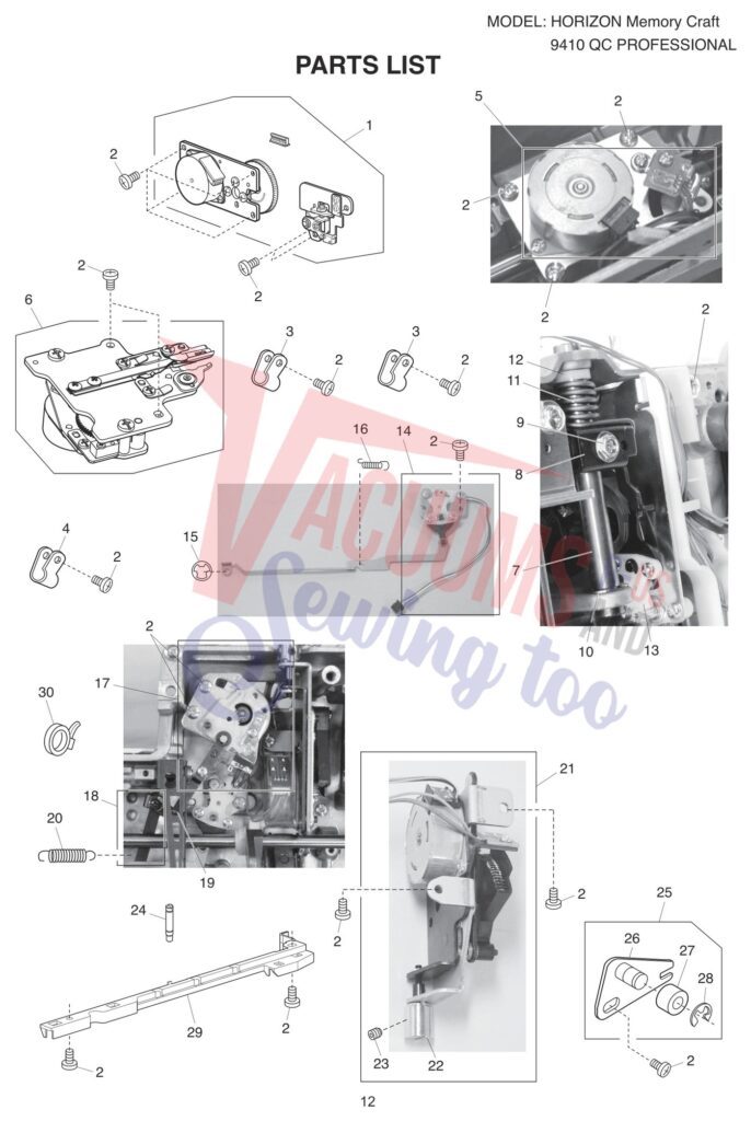 Janome 9410QC exploded schematic diagram (page 4)