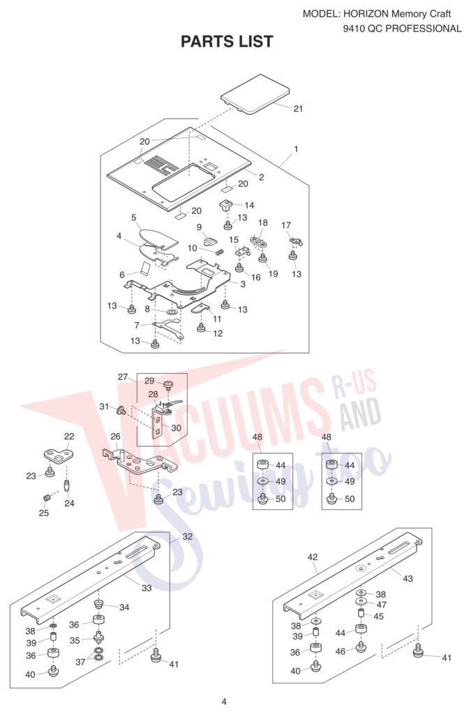Janome 9410QC exploded schematic diagram (page 9)