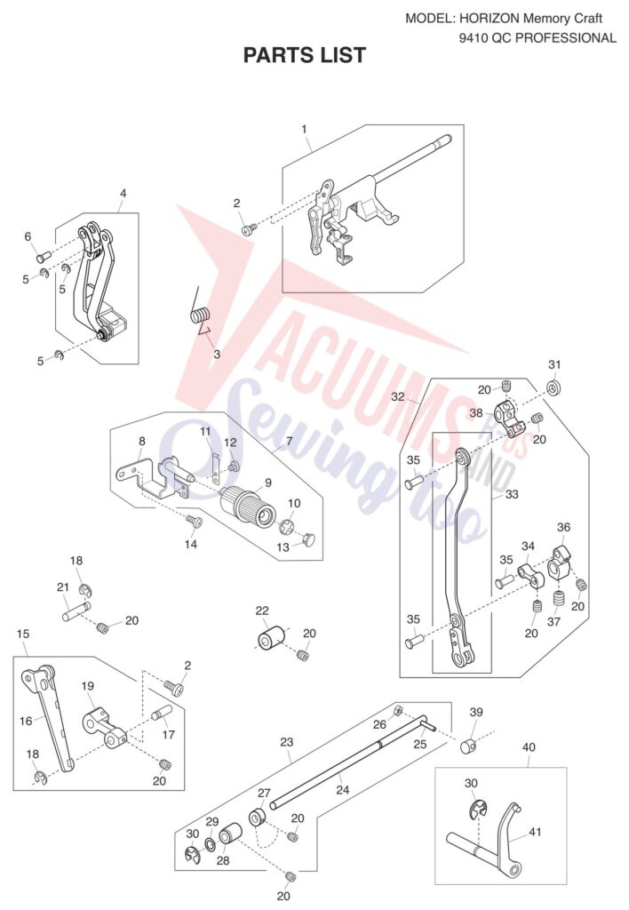 Janome 9410QC exploded schematic diagram (page 14)